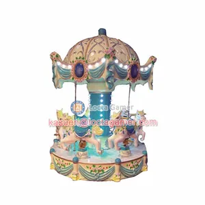 Zhongshan Merry go Round for Sale Amusement Park 6 Seat Revolving Horse, Carousel Small Kid Mini, Earn Money, Kiddie thumbnail-4