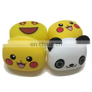 Custom Kawaii Emoji Cartoon Design Coin Wallet Pouch Promotion Women Clutch Round Zipper Silicone Purse thumbnail-4