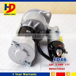Excavator Standard Size Engine Parts FD46 Engine Starter Motor M002t78682 thumbnail-2