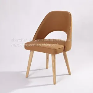 Eero Saarinen Executive Chair in Solid Wood Legs thumbnail-1