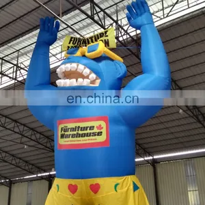 Hot Sale Outdoor Advertising Cartoon Custom Made Inflatable Gorilla Character With Promotional Banner thumbnail-4