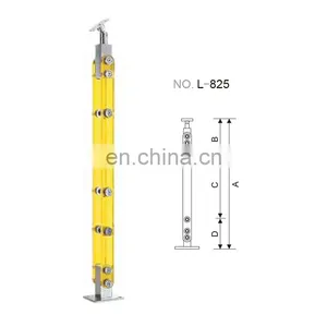 Top Class Hot Sale Clear Pillars Crystal Post Acrylic & SS304/316 for Indoor Staircase thumbnail-5