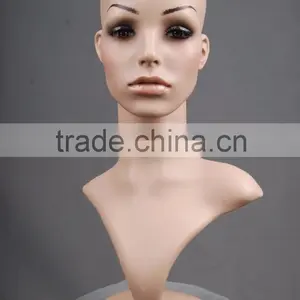 Plastic Head Mannequin Female Realistic Head Model H1051 thumbnail-5