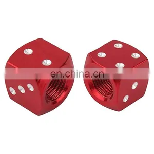 Dice Tire Valve Caps Aluminum Universal Fit Bike Car Truck Motor Tyre Valve Stem Caps Covers With Gasket Rubber Ring Multi-Color thumbnail-1