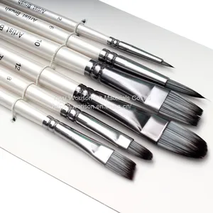 Shapes White Handle Oil Painting Brush Set for Art School thumbnail-2