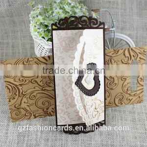 Wooden Laser Cut With Heart High Quality Ideal Products Wedding Cards thumbnail-3