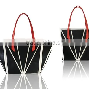 Special Design Changeable Shape Black and Red Color M K Genuine Leather Women Handbag thumbnail-3
