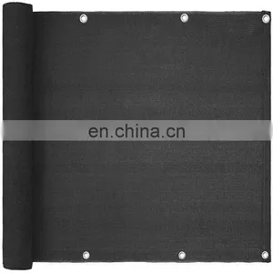 Wind-Proof Dark Grey 180g/m2 75cmx6m HDPE Privacy Balcony Cover Screen With Cable Ties & Ropes thumbnail-2