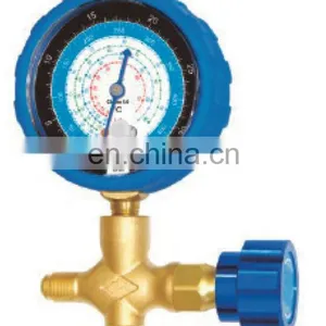 CT-466 A Conjunto de manómetros de colector único de bronce para sistemas de refrigeración HVAC, aire acondicionado automático, recarga de aire acondicionado AC con R134A, R22, R502. Manómetros HVAC thumbnail-5