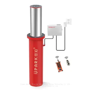UPARK High Security Anti Car Theft Post Warning LED Light Bollard With Mini Box Parking Bollards Automatic thumbnail-2