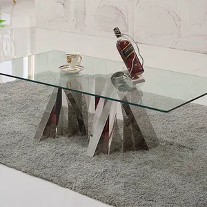 Latest Coffee Table Stainless Steel Base Marble Table Sets Superior Quality Center Table for Living Room thumbnail-5