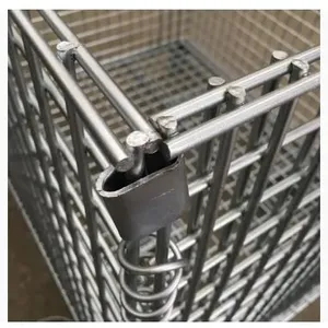 Folding Zinc Coated Warehouse Steel Mesh Storage Cage Stillage thumbnail-5