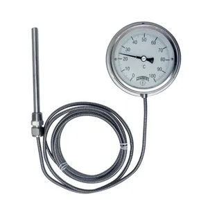 100mm 0-650C Industrial Stainless Steel Steam Vapor Capillary Type Mechanical Temperature Gauge Gas Pressure Thermometer thumbnail-1