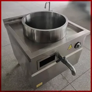 Deru Luxury 15kw Integrated Soup Stove, Electric Cooking Range for Canteen Kitchen, 700 Large Pot Stove for Beef and Mutton Soup thumbnail-3