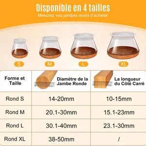 Chair Leg Floor Protectors, Silicone Chair Leg Caps, Round Covers for Hardwood, Protect Wooden Floors From Scratches and Noise thumbnail-4