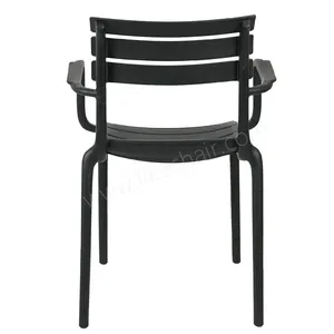 Plastic Cafe Chairs Stackable Modern Slat Back Design Tilting Feature Stable Commercial Furniture Indoor/Outdoor Use thumbnail-5
