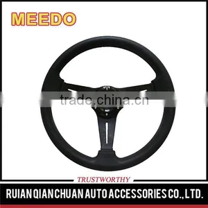 UNIVERSAL RACING DRIFTING DRIFT 350MM BLACK/RED STITCH JDM STEERING WHEEL thumbnail-3