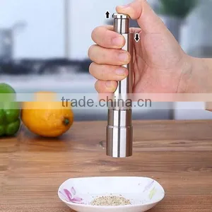 Classic Salt and Pepper Stainless Steel Mill Grinder Set Sleek Design for Outdoor BBQ Manual Mini Salt& Pepper Mill thumbnail-1