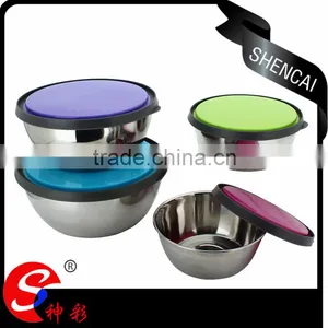 High Quality Food Storage Box/stainless Steel Mixing Bowl Set/salad Bowl Set Metal With Lid thumbnail-1