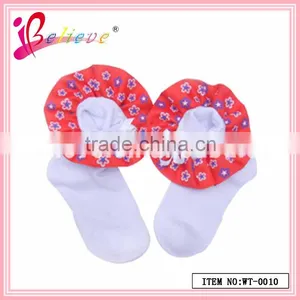 Nice Baby Products Wholesale Red Ribbon High Quality Soccer Socks for Babies (WT-0010) thumbnail-1