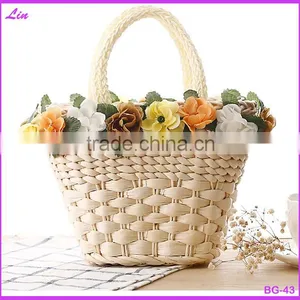 Fashion Girl's Beige Paper Straw Craft Bag thumbnail-1