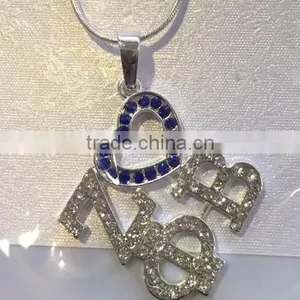 Zeta Phi Beta Heart Square Shape Earrings Greek Crystal Jewelry for Varsity Girls Cheap Wholesale thumbnail-1