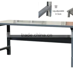 Workbench, 1-1/2 Thickness 12G, Gray Steel Top, Adj Ht, 48in, 60in, 72in, 96in. thumbnail-1