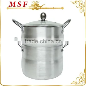 Belly Shape Satin Finished Interior and Exterior Aluminum Couscous Pot thumbnail-1