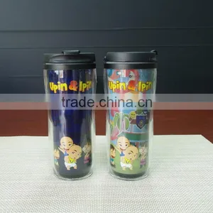 13oz Custom Logo Double Wall Plastic Color Changing Magic Coffee Cup thumbnail-1