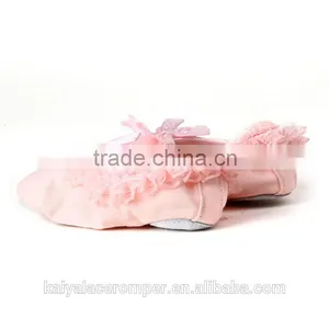 Pink Shoes With Lace Baby Dancing Shoes,Toddler Girls Soft Ballet Shoes thumbnail-2