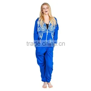New Fashion Unisex Long Sleeve Nordic Hooded Polar Fleece Onesie With Slipper Closure thumbnail-1