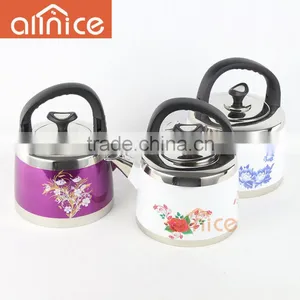 Customised Any Color Like White/purple New Design Color Painting 4L/5L Kettle With Flower Applique thumbnail-2