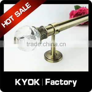 KYOK High Quality White Metal Curtain Rods Wholesale , 28mm Hollow Metal Curtain Rod thumbnail-6