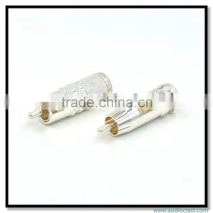 Customized Made Pure Copper Silver Plated RCA Audio Plug Connectors HIFI Tube Amplifier thumbnail-4
