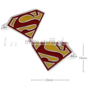 Red Colored Super Man Cufflink thumbnail-1