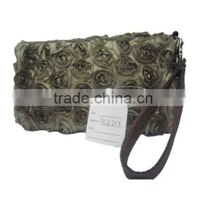 2015 New Fashion Style Rose Satin Cosmetic Bag thumbnail-1