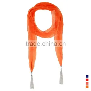 Wholesale Commute Simple Tassel Scarf,muslin Scarf thumbnail-1