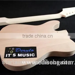 DIY Unfinished Electric Guitar Kits Solid A Level Mahagany Body MX-001 thumbnail-5