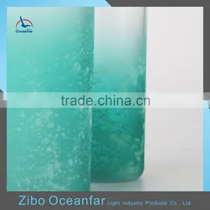 Best Selling Tall Large Color Glass Vase Recycled Frosted Cylinder Vases With Welt Top thumbnail-5