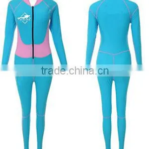 Long Sleeve Blue Diving Rash Guard Women's Blue Full Bikini Women's Blue Wetsuit for Diving thumbnail-6