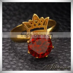 18K Gold Western Style Bling Zircon Crown Ring Latest Wedding Ring Designs thumbnail-3