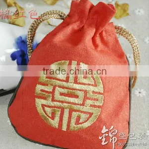 2015 Christmas Jute Drawstring Gift Pouch Bag thumbnail-5