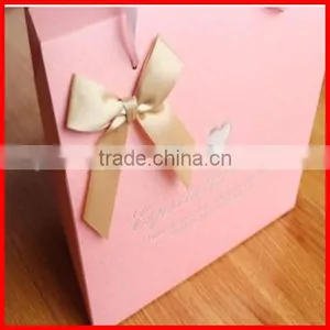 Elaborate Solid Pink Custom Logo Paperboard Gift Packaging Box With Ribborn Wholesale thumbnail-4