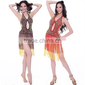 Latin Ballroom Dance Dress Free Size Belly Dance Costumes thumbnail-1