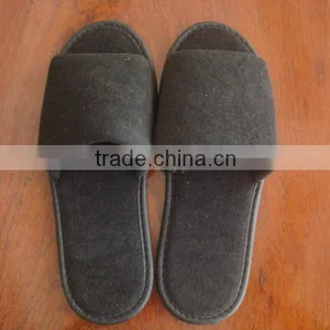High Quality Black Terry Hotel Slippers & Bathroom Slippers With EVA Sole thumbnail-1