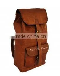 Handmade Leather RuckSack Leather Backpack 16" thumbnail-1