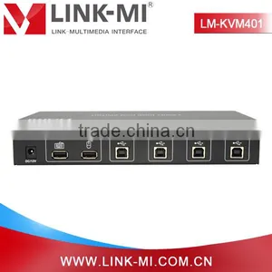 LINK-MI LM-KVM401 1920x1440 HD Video 4x1 HDMI KVM Switch Support Keyboard Hot Keys thumbnail-5