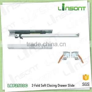 High Quality 2-fold Undermount Soft Close Guide Rail Kitchen Accessories Drawer Slide thumbnail-1