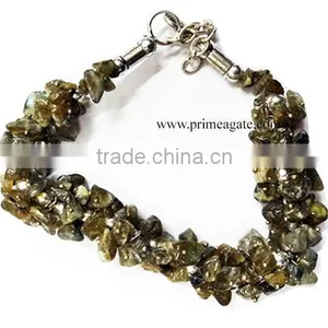 Fire Labradorite Chips Fuse Wire Bracelet | Agate Jewelry For Sale | Khambhat Agate Exports thumbnail-1