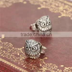 ER1016 Wholesale Solid 925 Sterling Silver Owl Earrings For Women Jewelry thumbnail-3